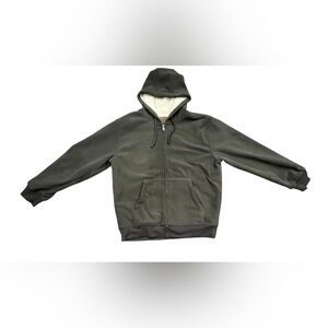 NWT‎ Men’s XL OutdoorLife Dark Olive Green zip up Sherpa Hoodie.